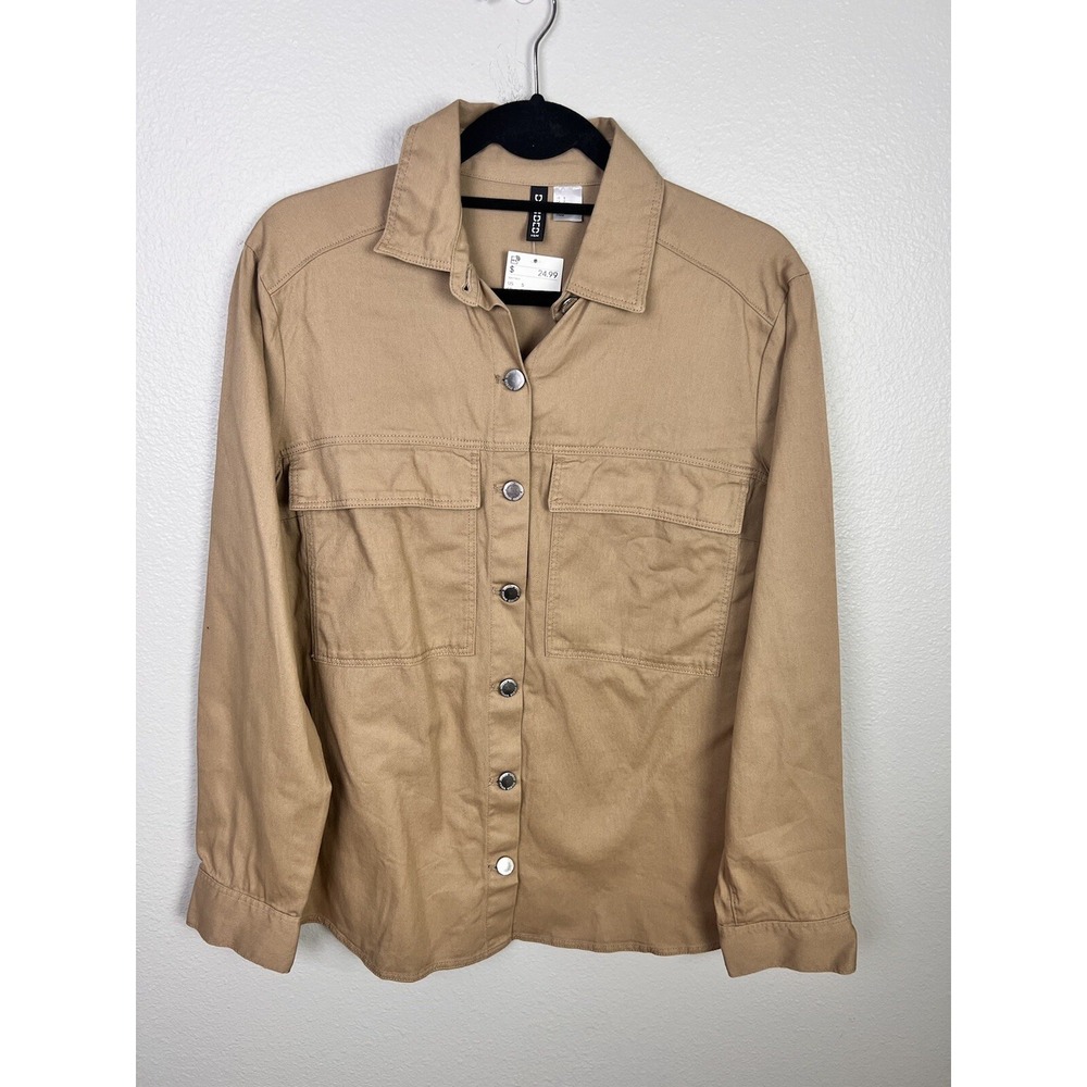 DIVIDED‎ By H&M Button Up Shirt Men's Small Khaki Long Sleeve Cotton NWT
